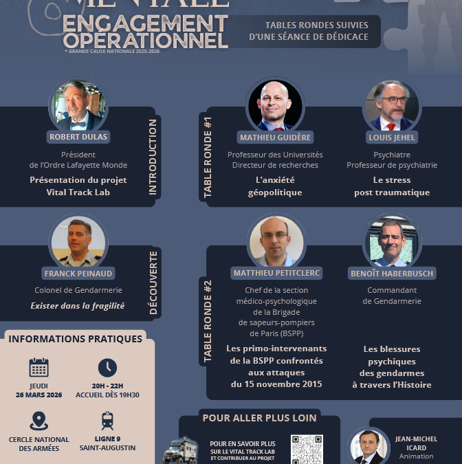 L&rsquo;Ordre Lafayette Monde partenaire de la soirée « Santé Mentale & Engagement Opérationnel »