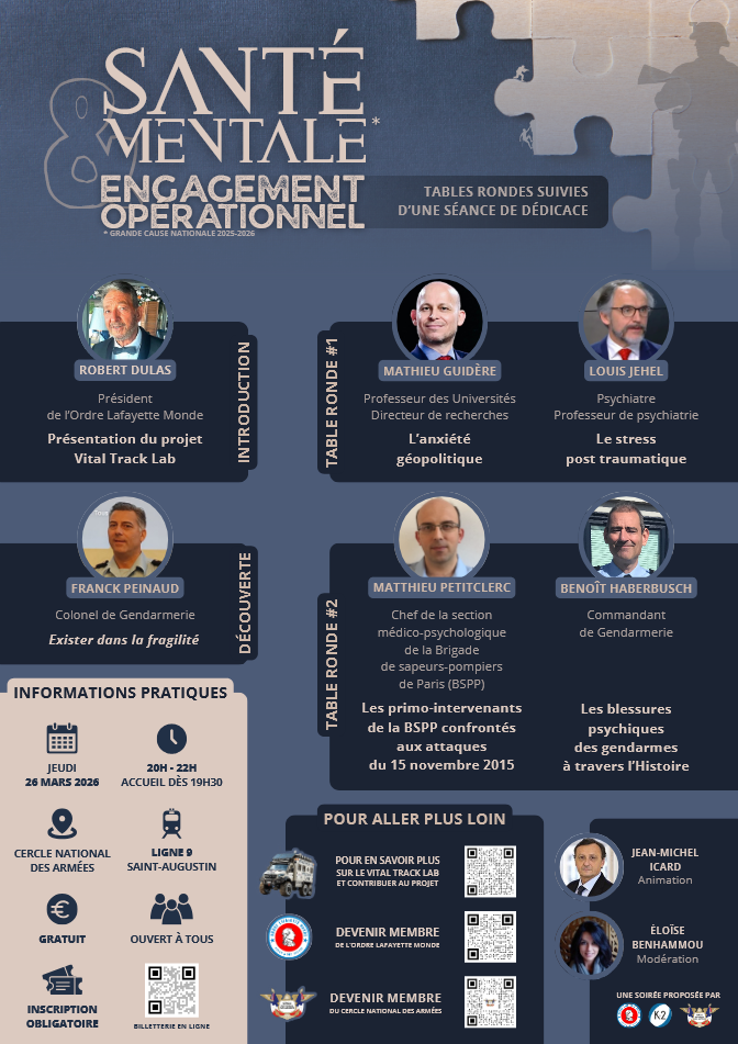 L&rsquo;Ordre Lafayette Monde partenaire de la soirée « Santé Mentale & Engagement Opérationnel »